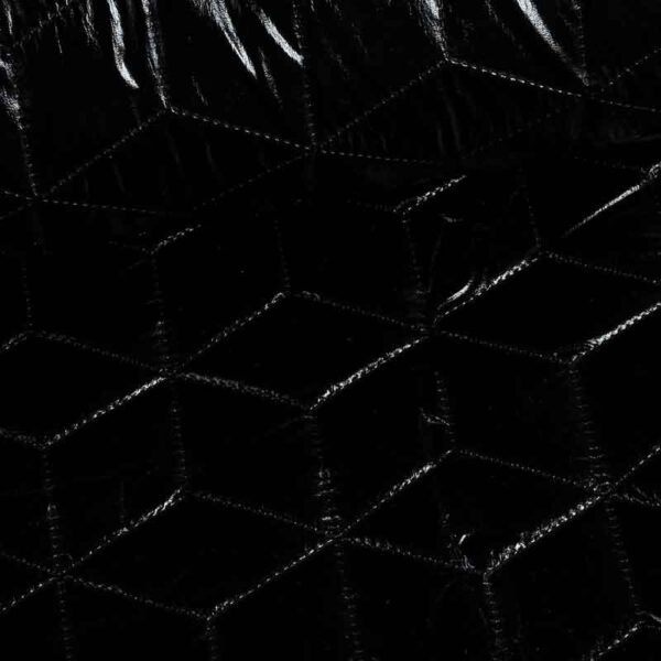 Tissu metallic carreaux fantaisie noir