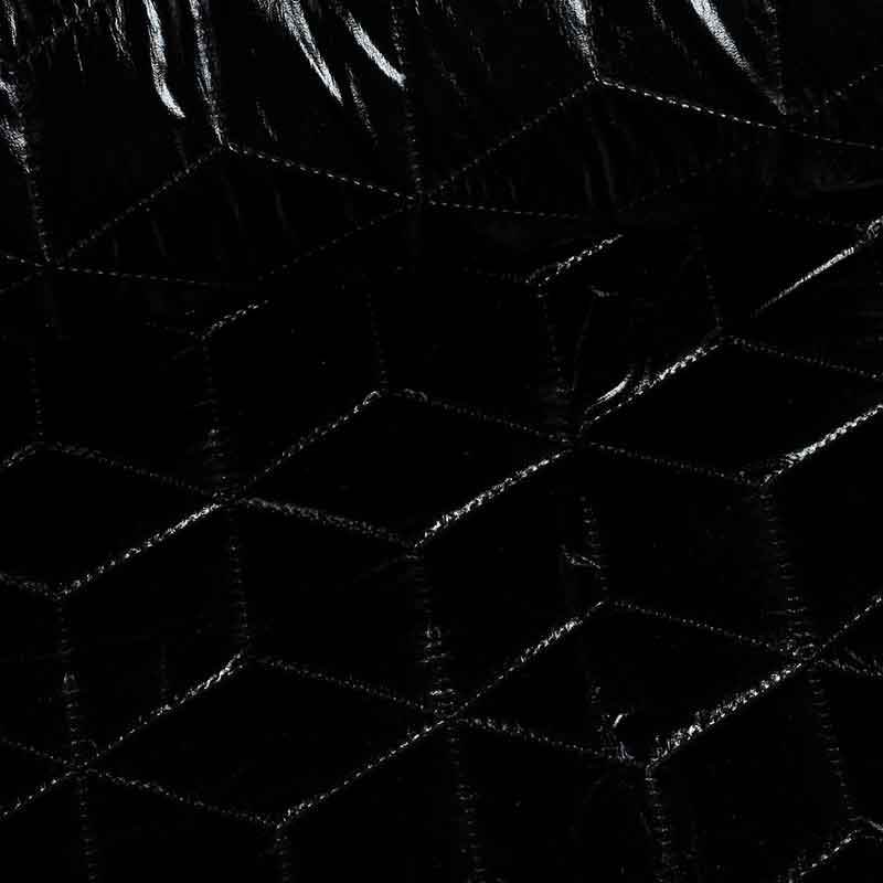 Tissu metallic carreaux fantaisie noir