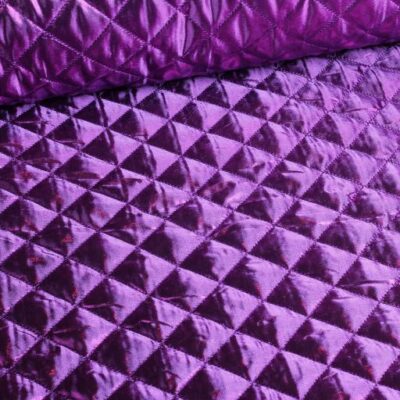Tissu métallisé losanges violet