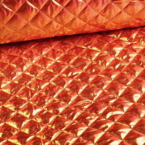 Tissu métallisé losange orange