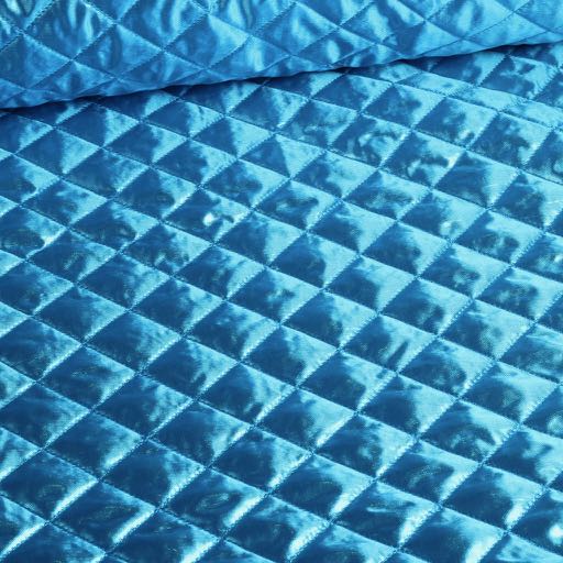 Tissu métallisé losange aqua