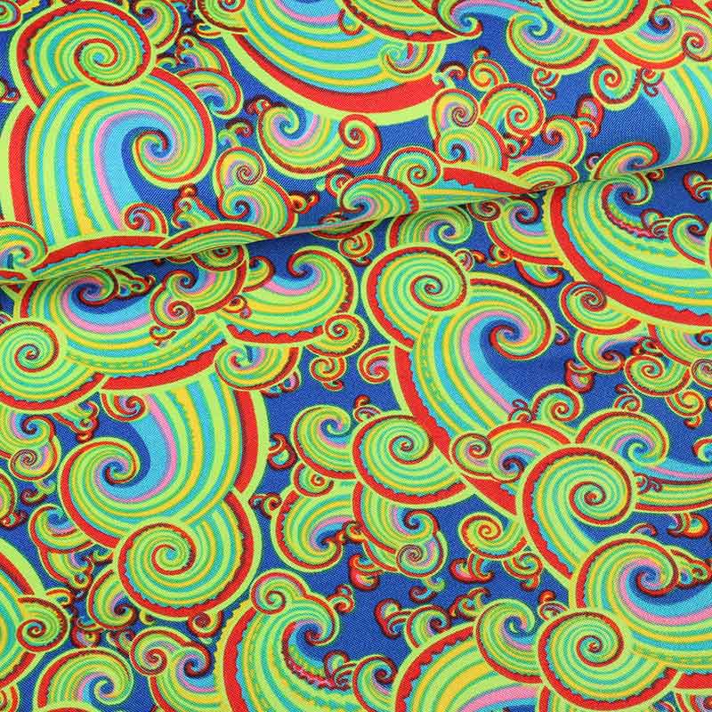 Tissu Terlenka Paisley multicolor cobalt