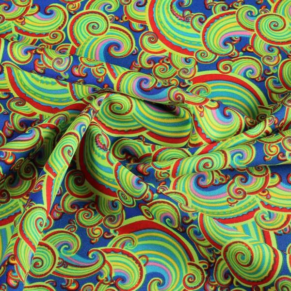 Tissu Terlenka Paisley multicolor cobalt