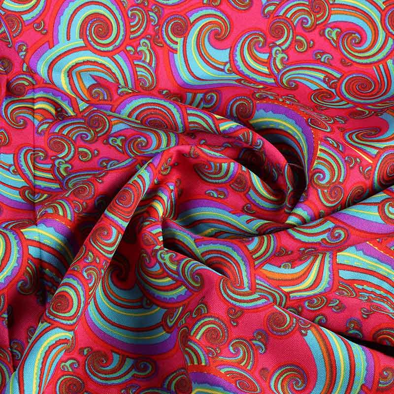 Tissu Terlenka paisley multicolor fuchsia