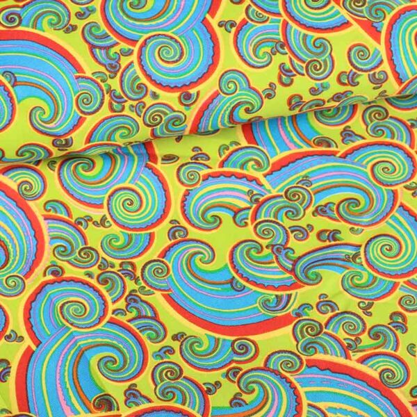 Tissu Terlenka paisley multicolor lime