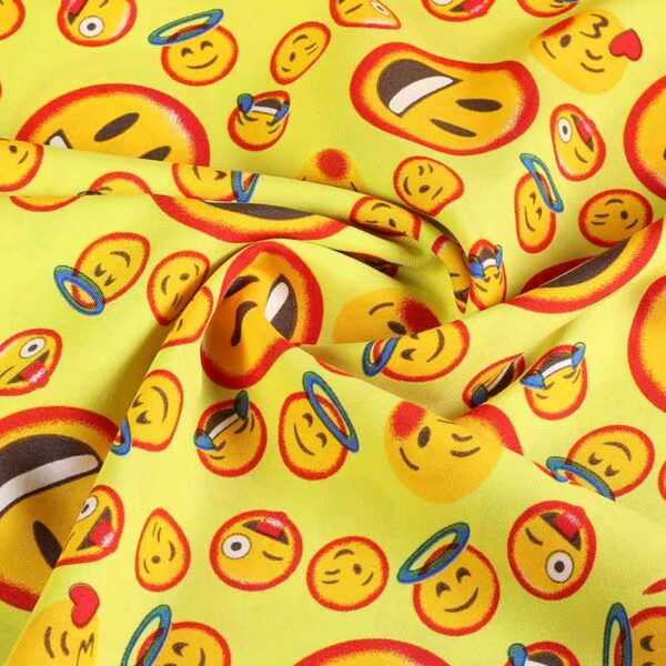 Tissu Terlenka Smiley jaune