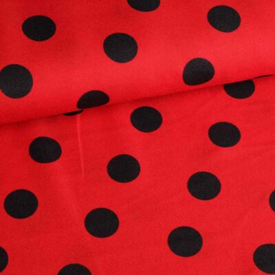 Tissu Terlenka grands pois rouge-noir