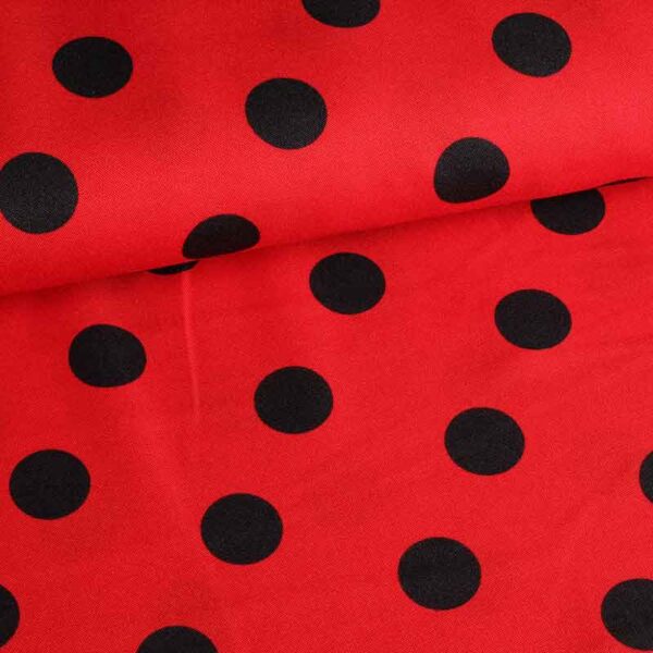Tissu Terlenka grands pois rouge-noir