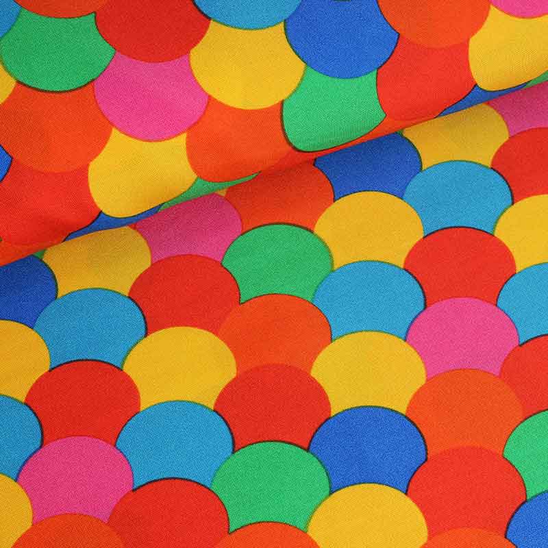 Tissu Terlenka pois multicolores