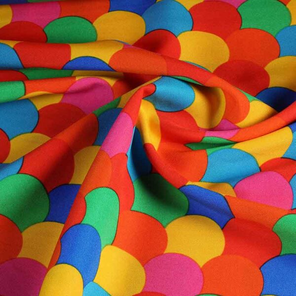 Tissu Terlenka pois multicolores
