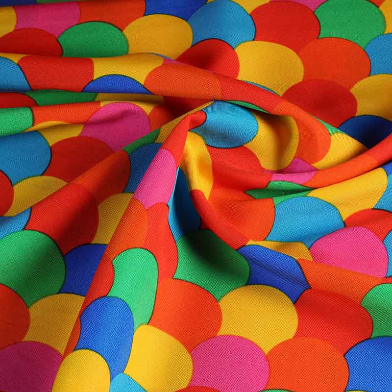 Tissu Terlenka pois multicolores