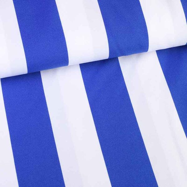 Tissu Terlenka rayure cobalt blanc