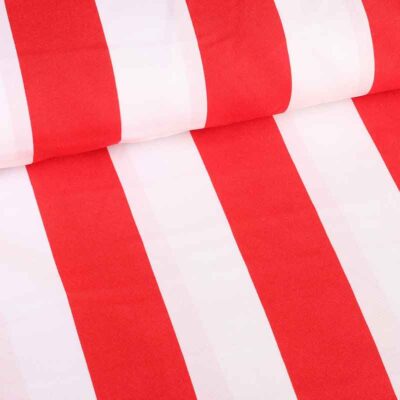 Tissu Terlenka rayure rouge blanc