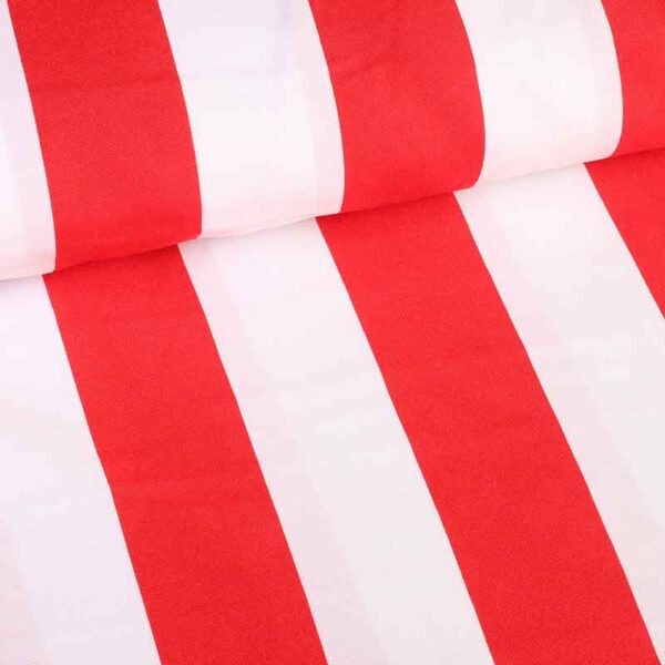 Tissu Terlenka rayure rouge blanc