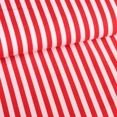 Tissu Terlenka rayure rouge blanc