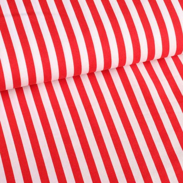 Tissu Terlenka rayure rouge blanc