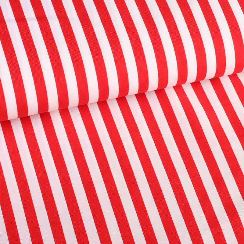 Tissu Terlenka rayure rouge blanc
