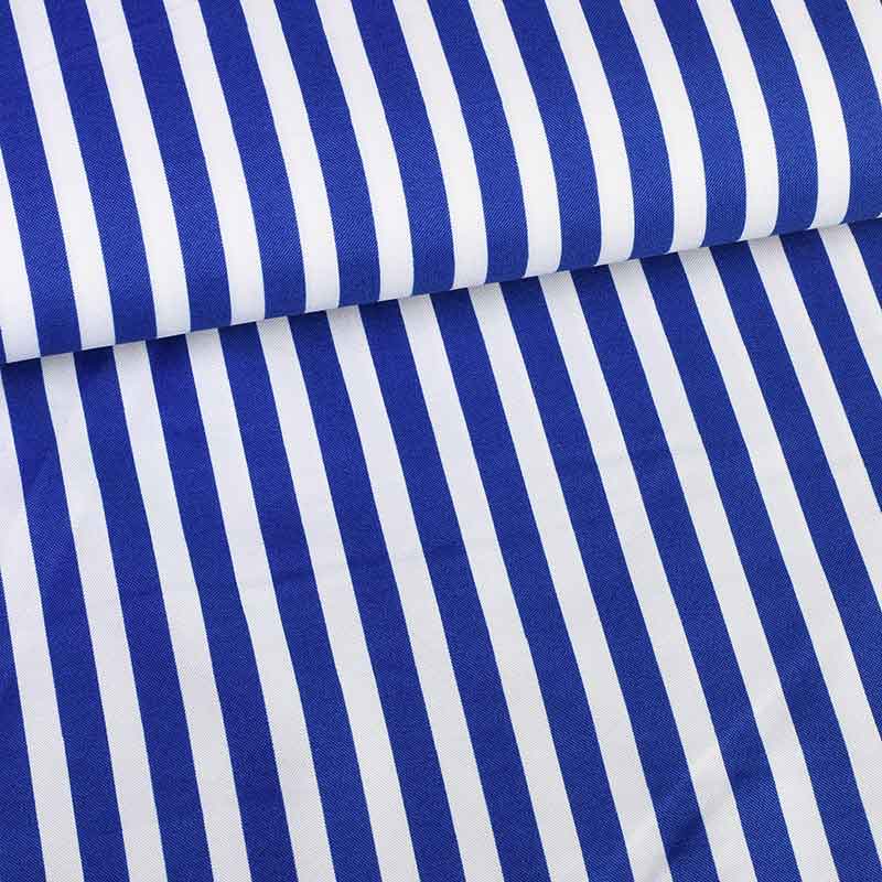 Tissu Terlenka rayure bleu cobalt blanc