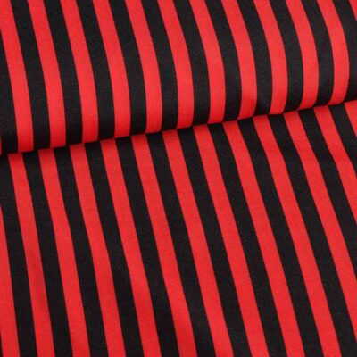 Tissu Terlenka rayure noir-rouge