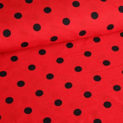 Tissu Terlenka rouge petit point noir