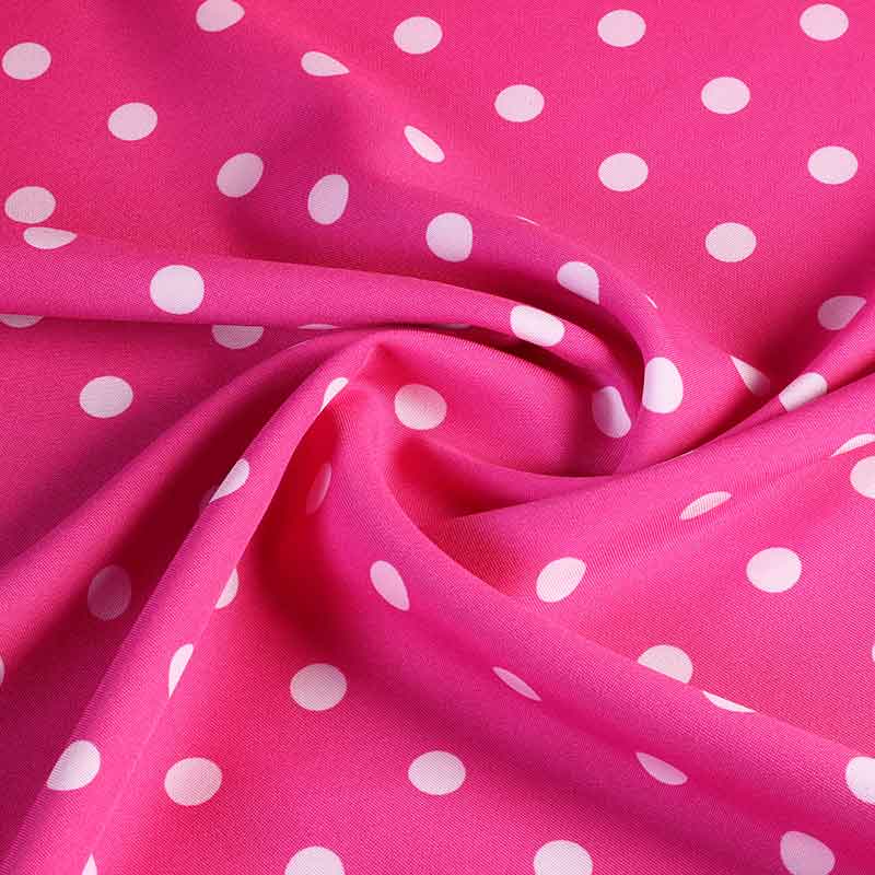 Tissu Terlenka fuchsia petits pois blancs