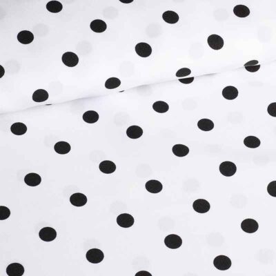 Tissu Terlenka blanc petits pois noirs