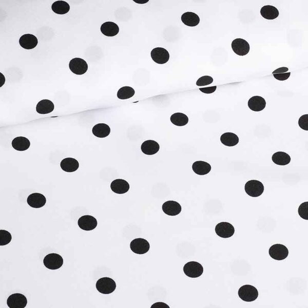 Tissu Terlenka blanc petits pois noirs