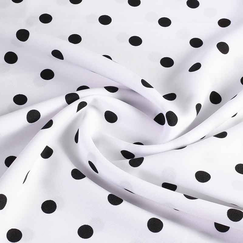 Tissu Terlenka blanc petits pois noirs