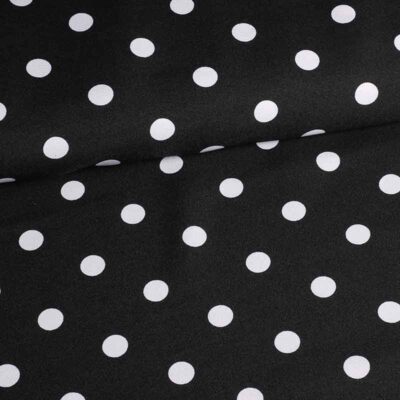 Tissu Terlenka noir petits pois blanc