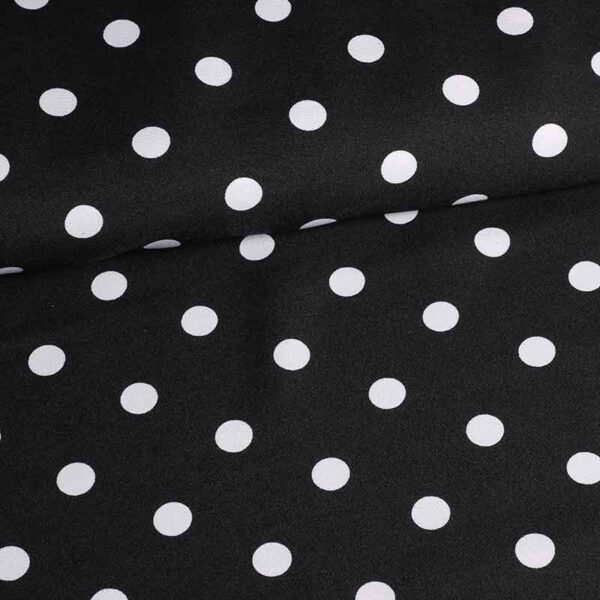 Tissu Terlenka noir petits pois blanc