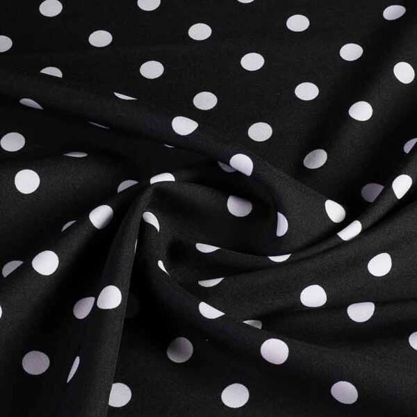 Tissu Terlenka noir petits pois blanc