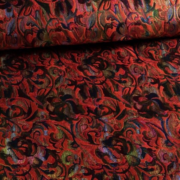 Tissu jacquard fantasie multicolore