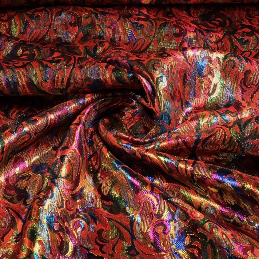 Tissu jacquard fantasie multicolore