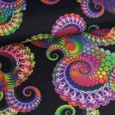 Tissu Terlenka tentacule noir impression numérique