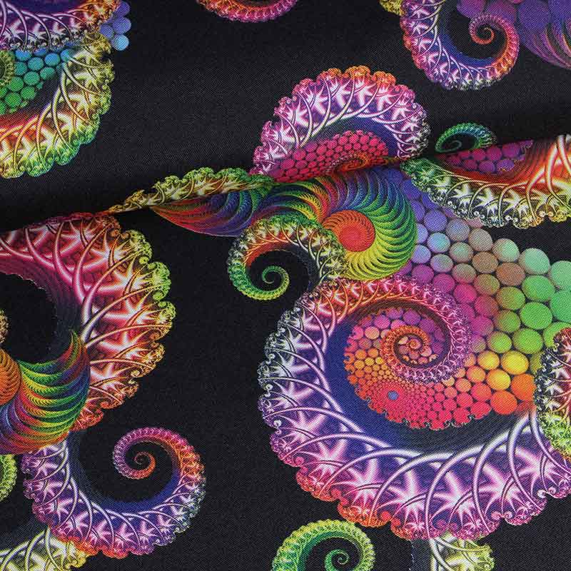 Tissu Terlenka tentacule noir impression numérique