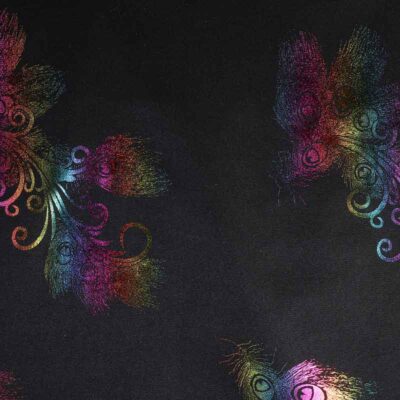 Tissu Terlenka paon multicolore foil