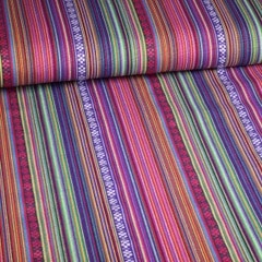 Tissu Mexico lilas multicolore
