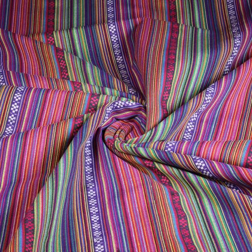 Tissu Mexico lilas multicolore