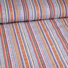Tissu Mexico multicolor bleu