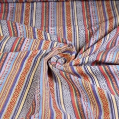Tissu Mexico multicolor bleu