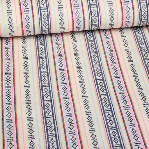 Tissu Mexico off white multicolore