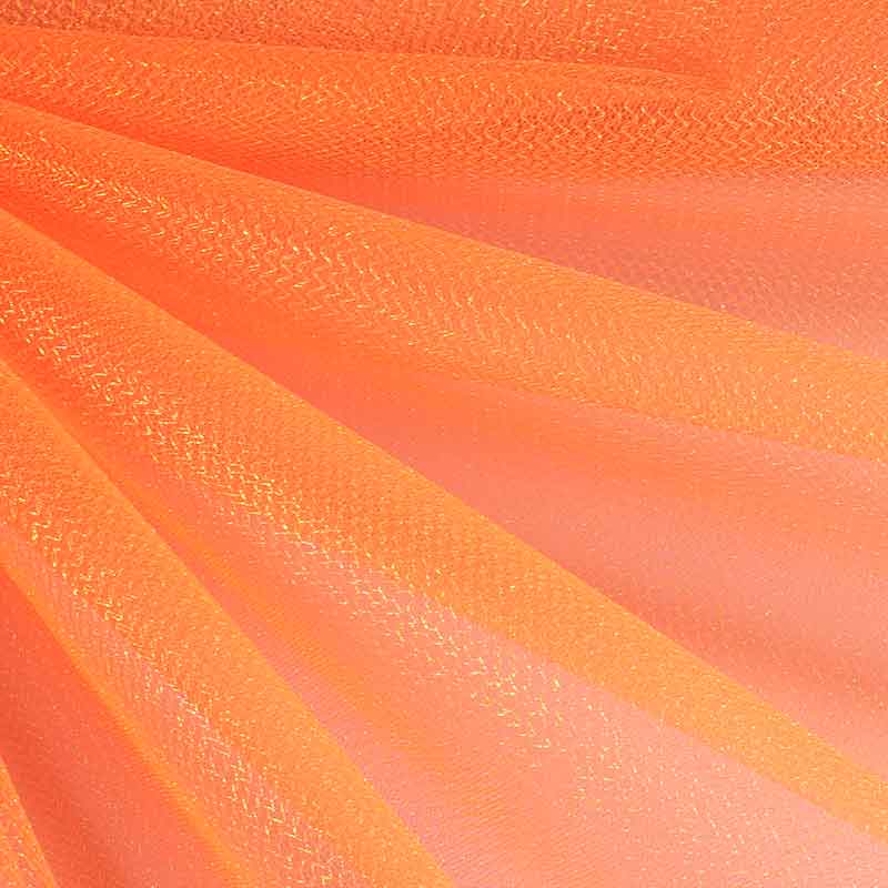 Tissu tulle zigzag glitter orange
