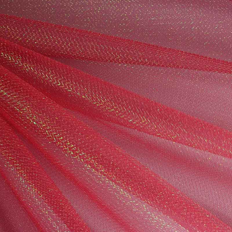 Tulle zigzag paillettes rouge