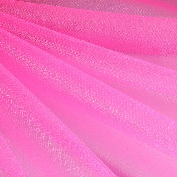 Tulle zigzag paillettes rose néon