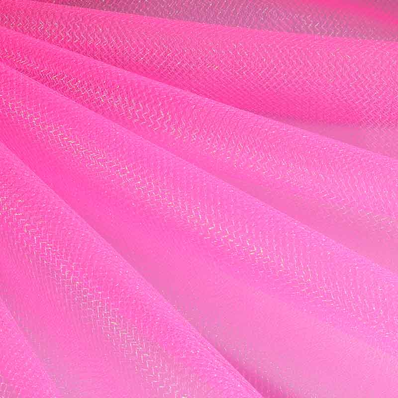 Tulle zigzag paillettes rose néon