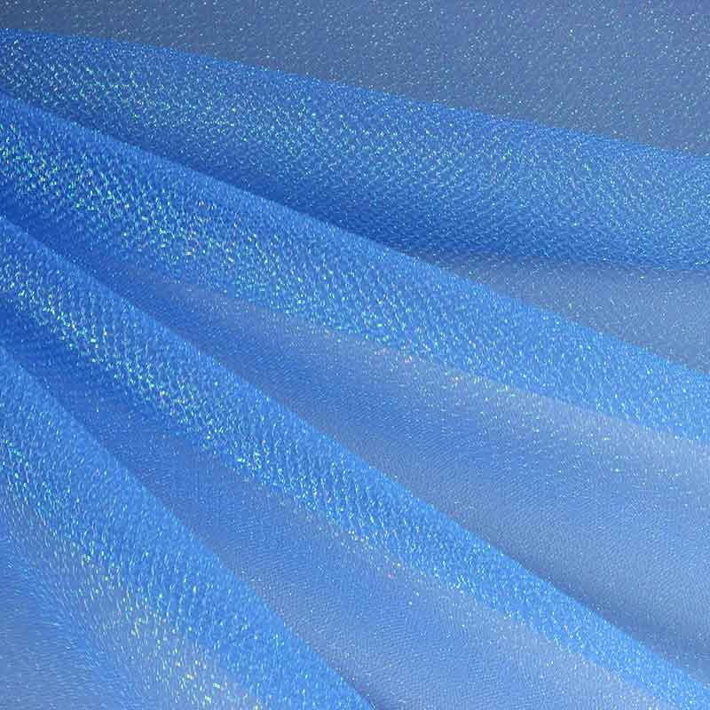 Tulle zigzag glitter bleu