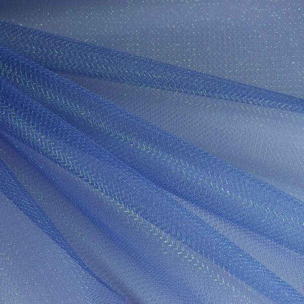 Tissu tulle zigzag paillettes cobalt