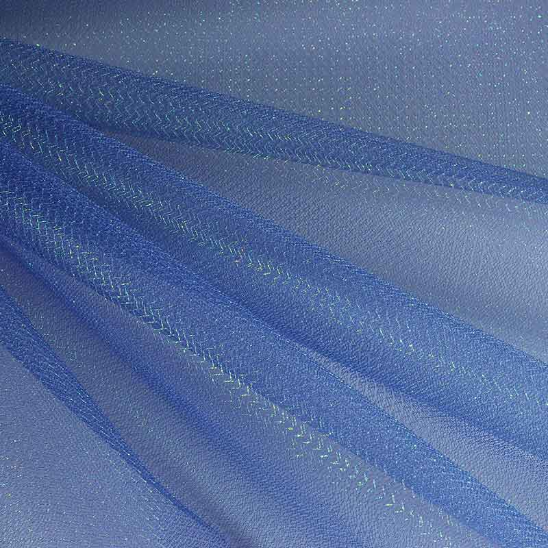 Tissu tulle zigzag paillettes cobalt