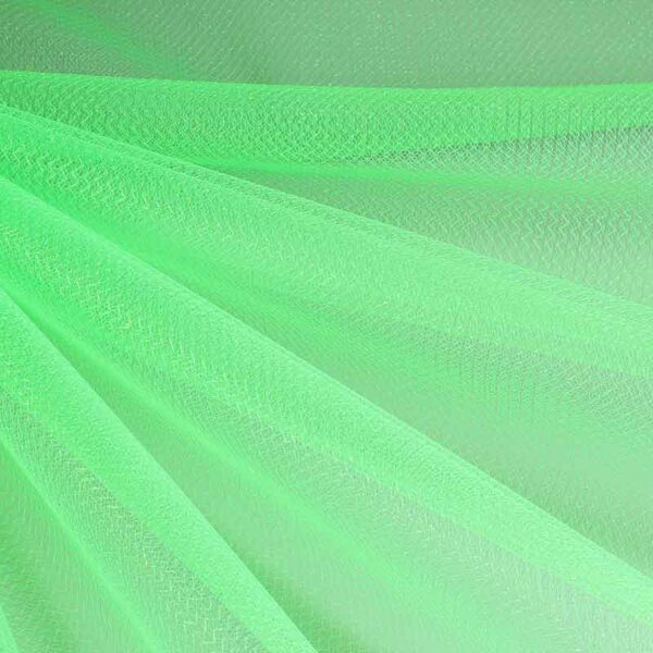 Tissu tulle zigzag paillettes vert fluorescent