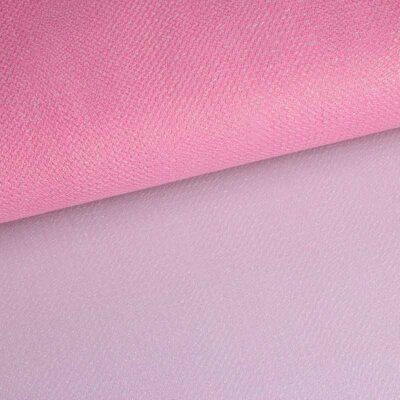 Tissu tulle zigzag glitter rose